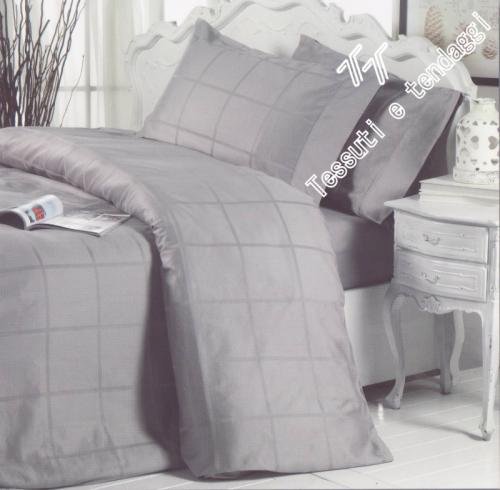 Completo copripiumino TRENDY QUADRO raso quadri